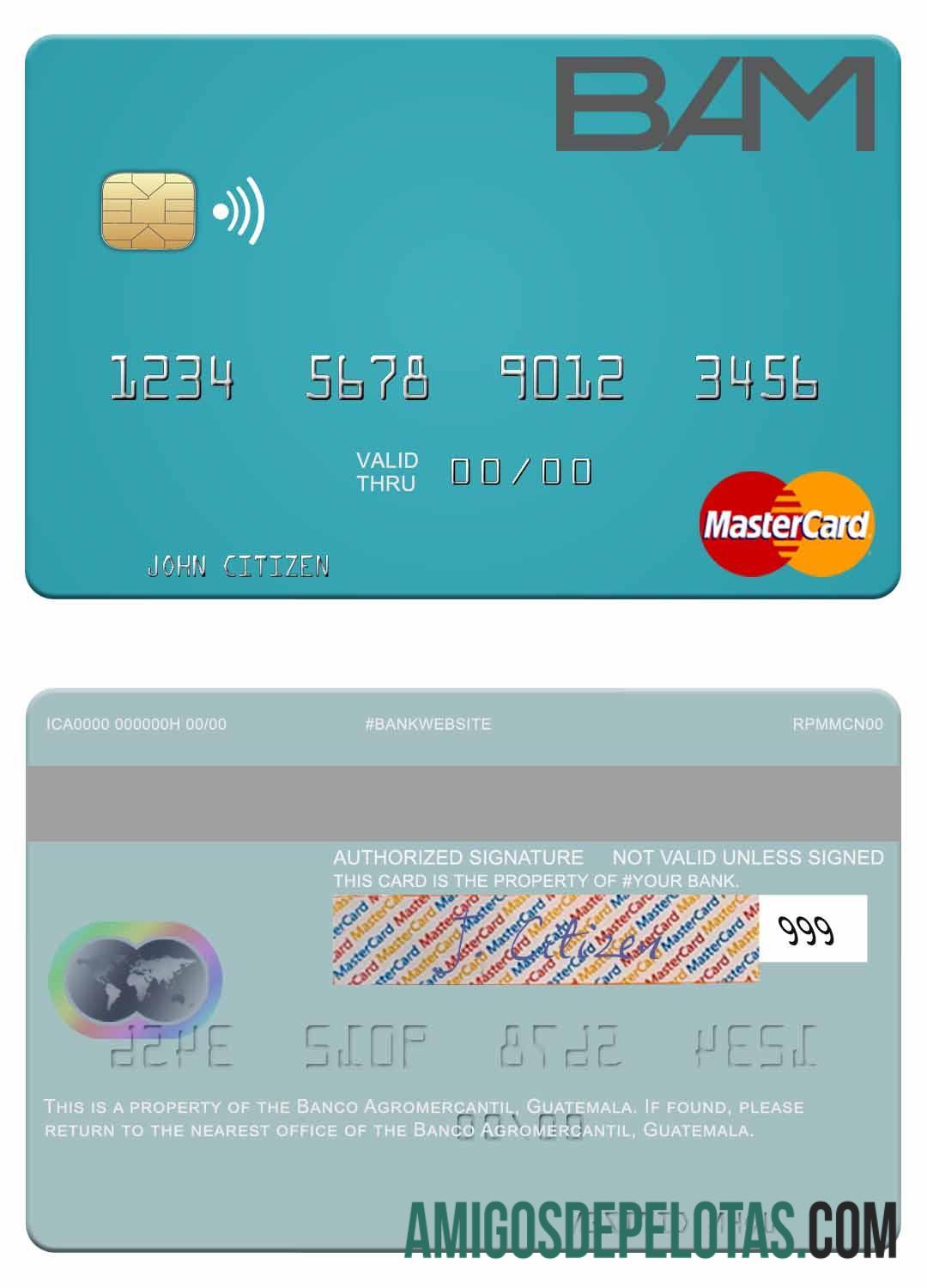 Guatemala Banco Agromercantil Mastercard amostra